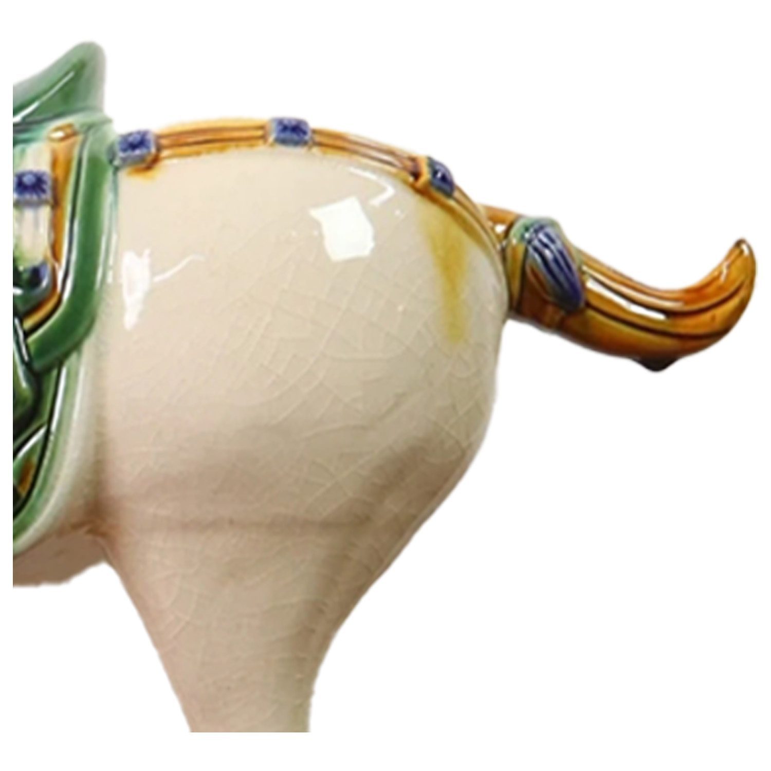 Large Tang Dynasty Tangsancai Glazed Ceramic Horse Statue Inory 16in 5