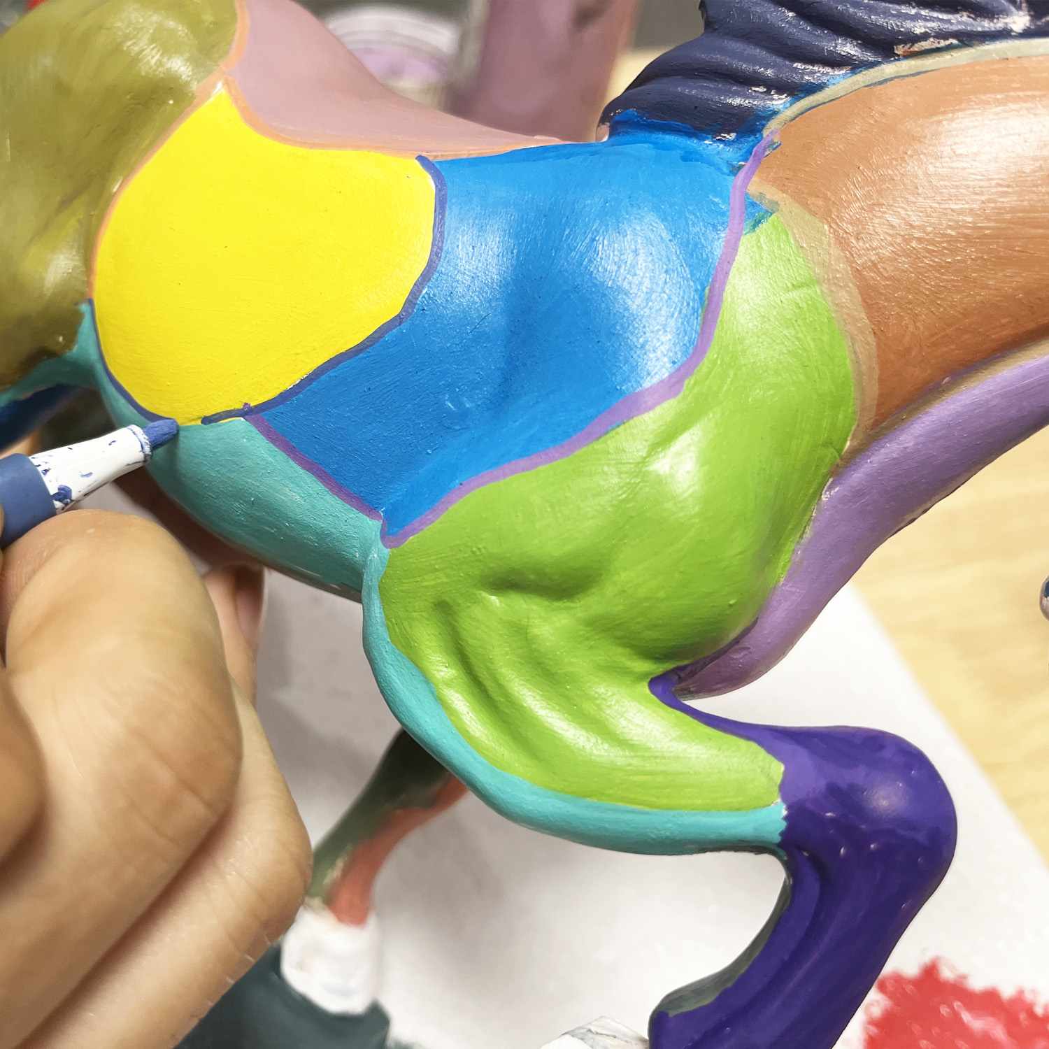 Paintable White Porcelain Horse Statue 9